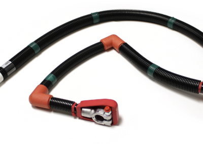 Lead Die-Cast Terminals on Battery Cable with Elbows and lugs with boots - highly customizable! Made by Kalas