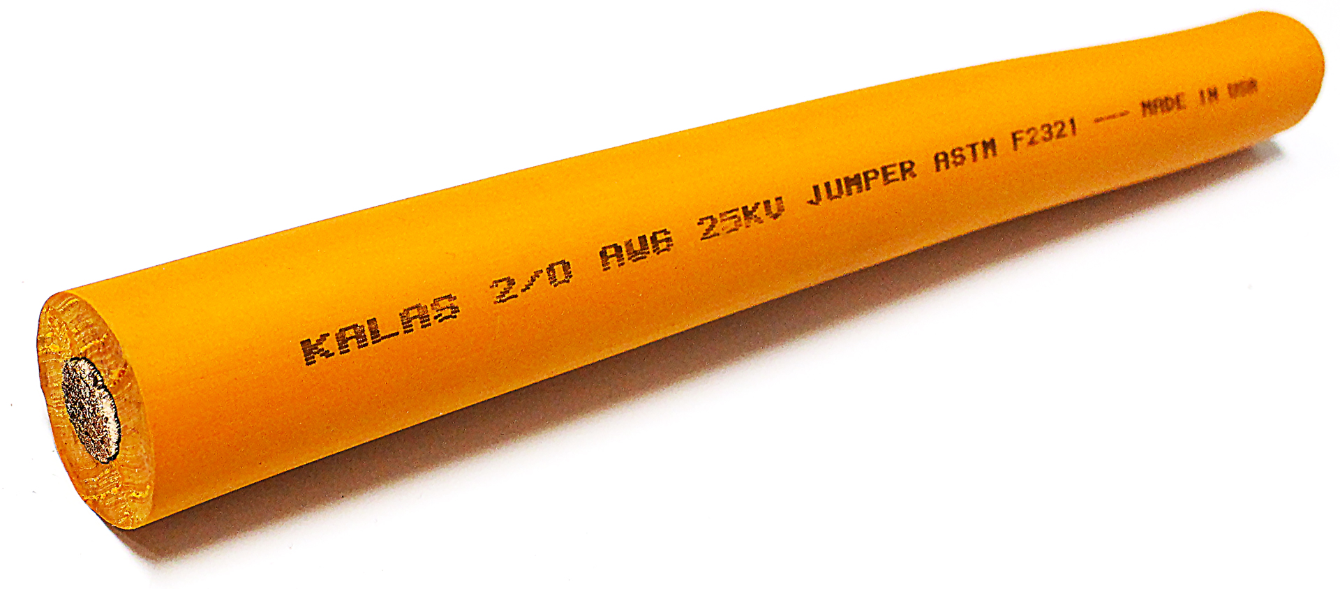 Jumper-cable-product Kalas 90°C NON-SHIELDED JUMPER CABLE Suitable as a temporary flexible power cable for temporary By-Pass connections. CONSTRUCTION Conductor: Annealed Flexible Bare Copper per ASTM B3 & ASTM B172 or Tinned Copper per ASTM B33 & ASTM B172 Separator: Semi-conductive tape separator between the copper and ERP Insulation Insulation: Thermoset Ethylene-Propylene Rubber (EPR) BK/JC/8.20 Specifications contained herein reflect current data and are subject to change. Values are nominal and/or approximate. ISO 9001:2015 CERTIFIED ISO 14001:2015 CERTIFIED MADE IN THE USA LISTED RoHS: Kalas