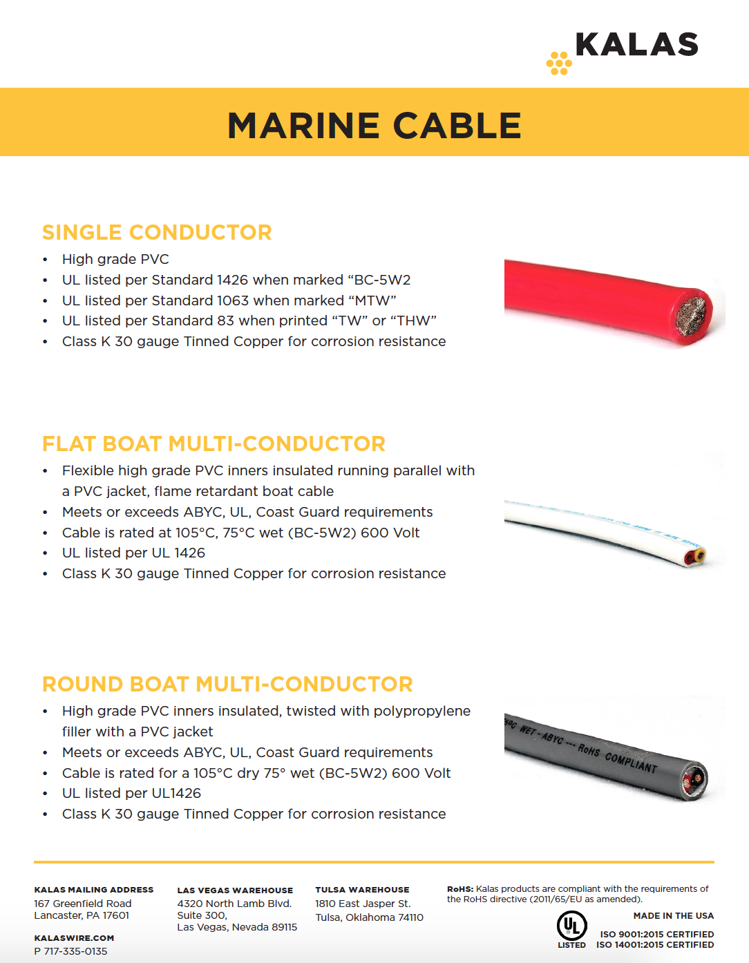 Marine and Recreation Cable and Wire for RVs, Hovercrafts, Boats and more